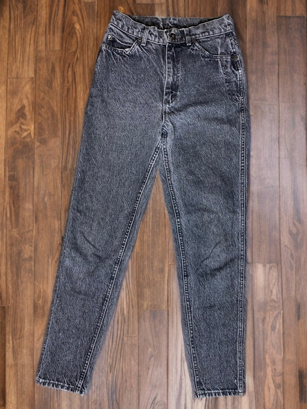 Vintage Lee High-Rise Washed Black Tapered Jeans